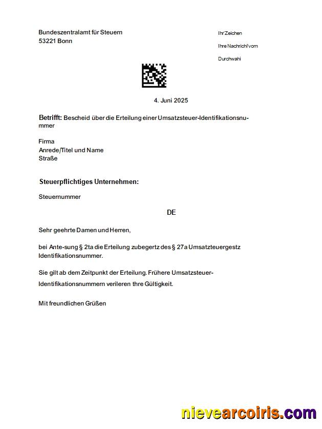 Germany Bundeszentralamt für Steuern VAT registration